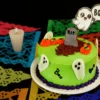 Pastel de halloween, pastel de fantasma, fantasmas, lapida, pastel decorado para Día de Muertos, pastel tematico