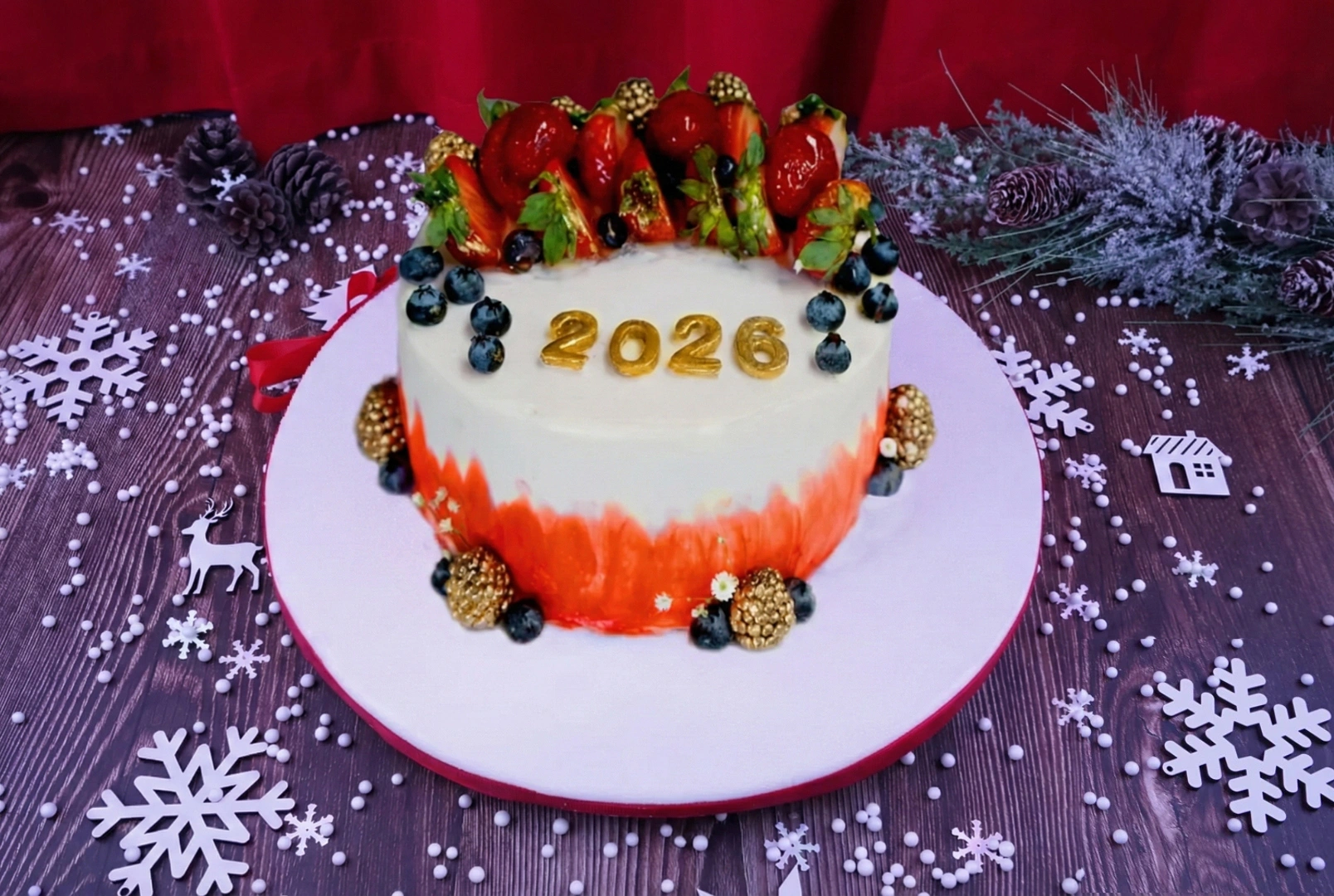 PASTEL AÑO NUEVO, PASTEL FIN DE AÑO, PASTEL NOCHE VIEJA, PASTEL 2026, POSTRE FIN DE AÑO, POSTRE AÑO NUEVO