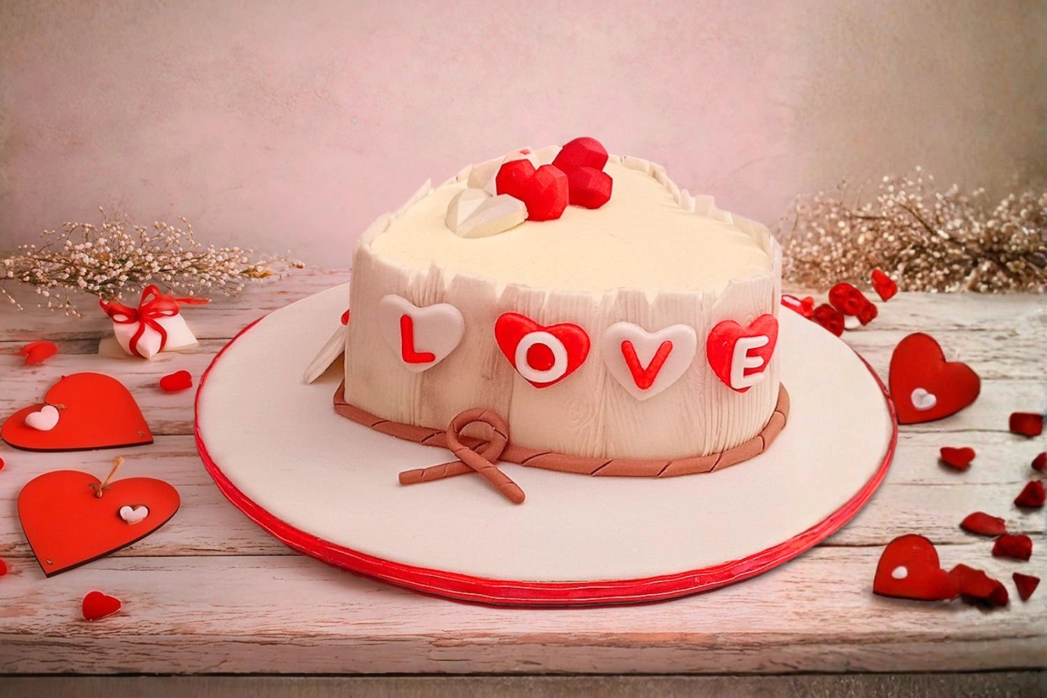 Pastel en forma de corazón para San Valentín con decoración LOVE, Pastel de corazón 14 de febrero, regalos para San Valentín, repostería artesanal, postres románticos