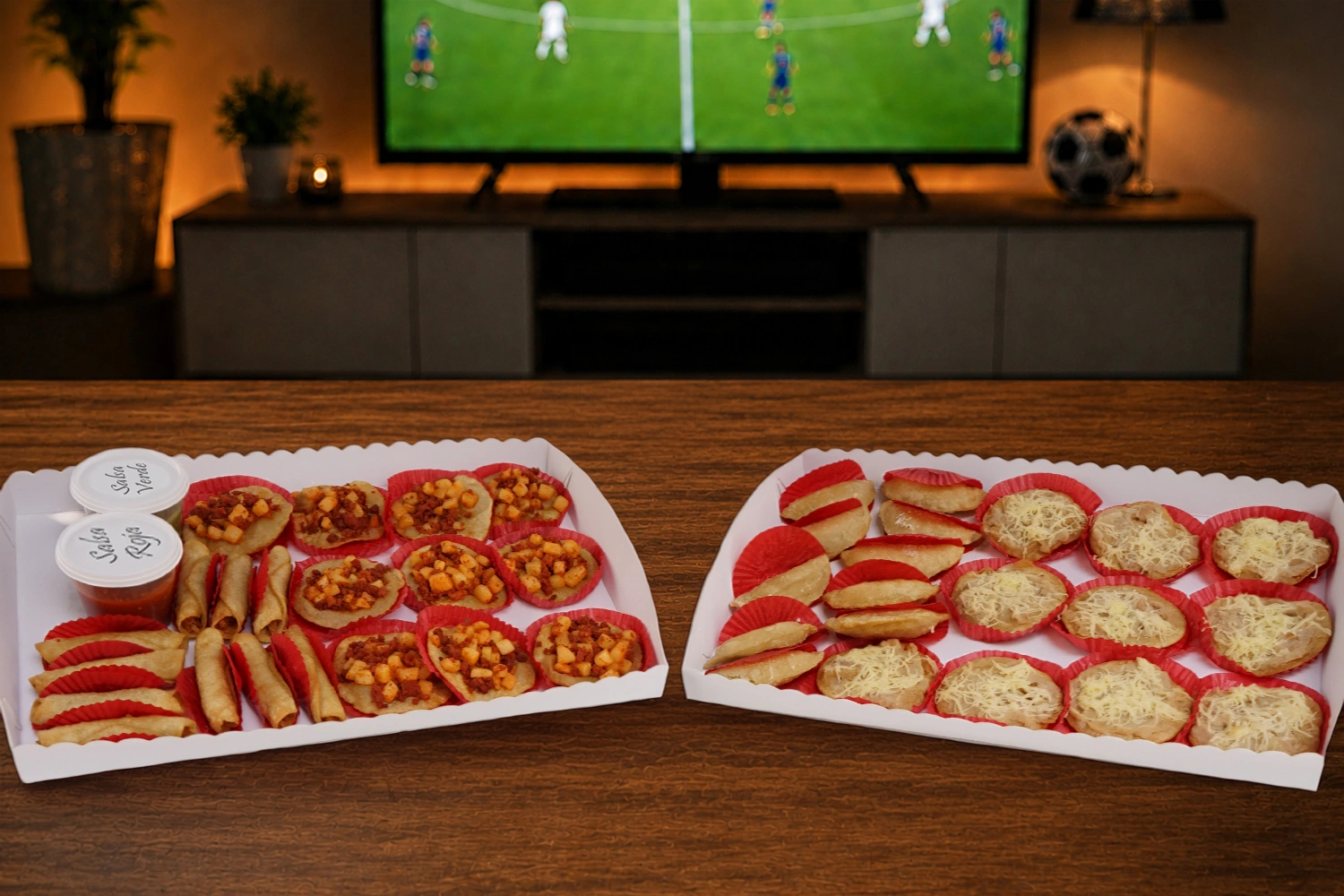 bocadillos mexicanos CDMX, antojitos para fiestas Ciudad de México, comida para ver el futbol, paquetes de comida para reuniones, mini sopes, mini tacos, servicio a domicilio CDMX., bocadillos para el partido, Botana para el partido