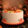 pastel con pan de muerto, pastel de cempasúchil, pastel para ofrenda tradicional, pastel temático día de muertos cdmx, pastel halloween